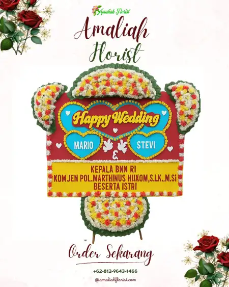 Papan Bunga Pernikahan Melinggih